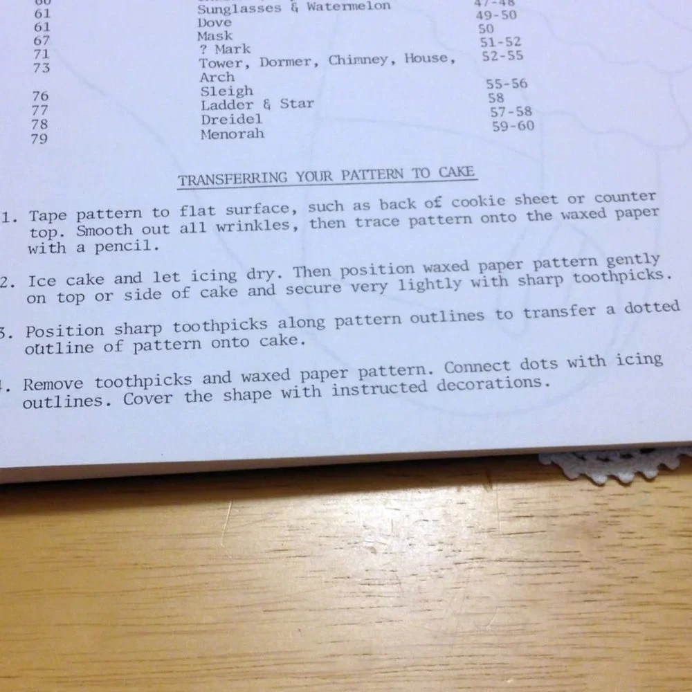 Wilton Cake Decorating Patterns, 1985